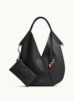 Black Donna Karan Baldwin Large Shoulder Bag | Canada_DK80248