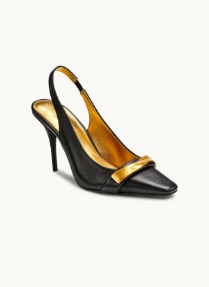 Black Donna Karan Sayer Slingback Heels | Canada_DK48084