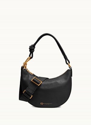 Black / Gold Donna Karan Roslyn Small Hobo Bag | Canada_DK69580