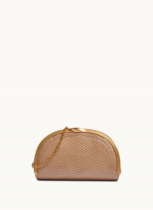 Gold Donna Karan Lawrence Clutch Satchel | Canada_DK53884