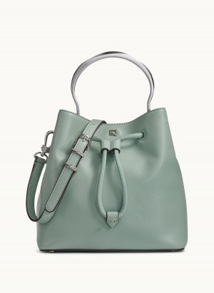 Green Donna Karan Lawrence Bucket Satchel | Canada_DK27941