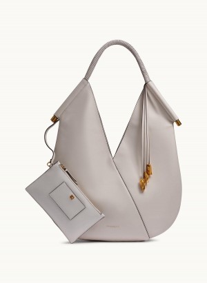 White Donna Karan Baldwin Large Shoulder Bag | Canada_DK57667