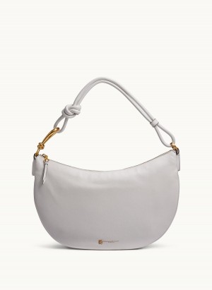 White Donna Karan Roslyn Large Hobo Bag | Canada_DK27972