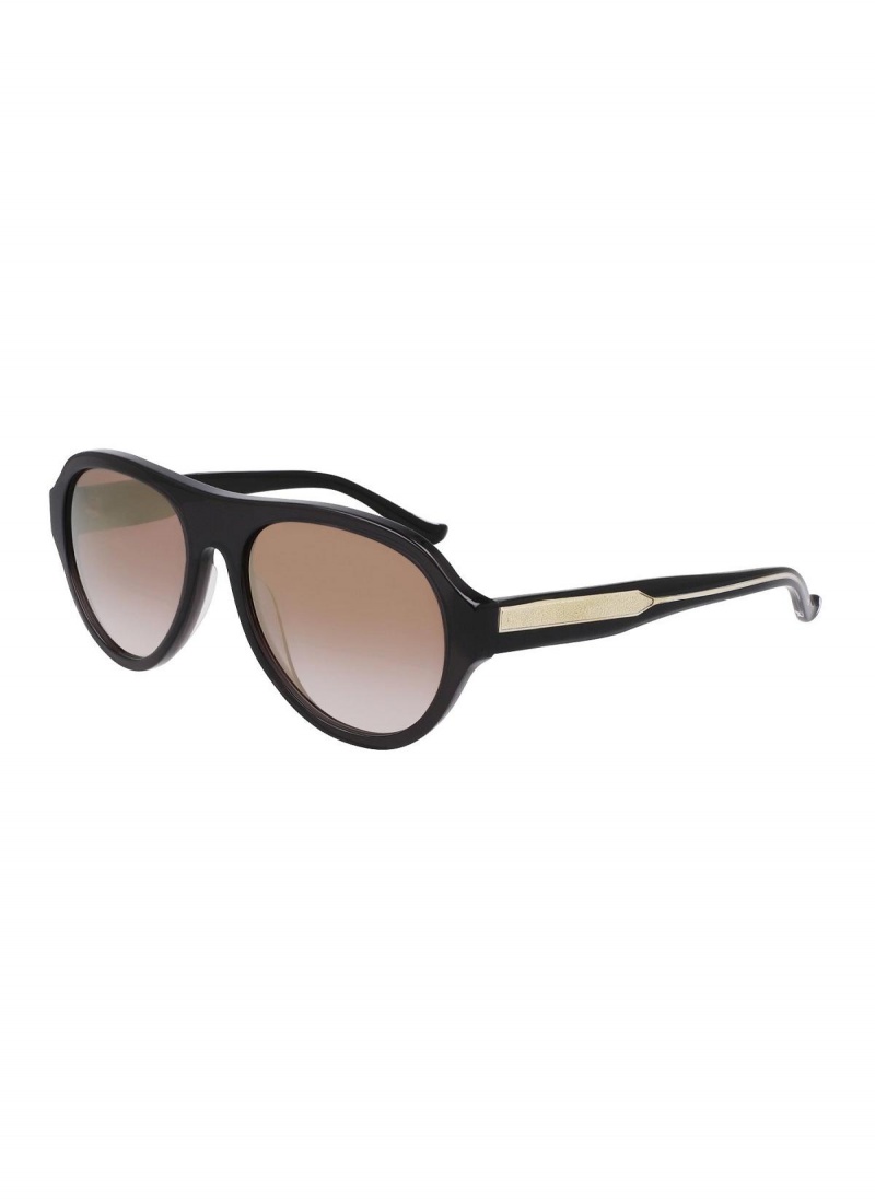 Black Donna Karan Aviator 56mm Modern Icons Eyewear | Canada_DK78845