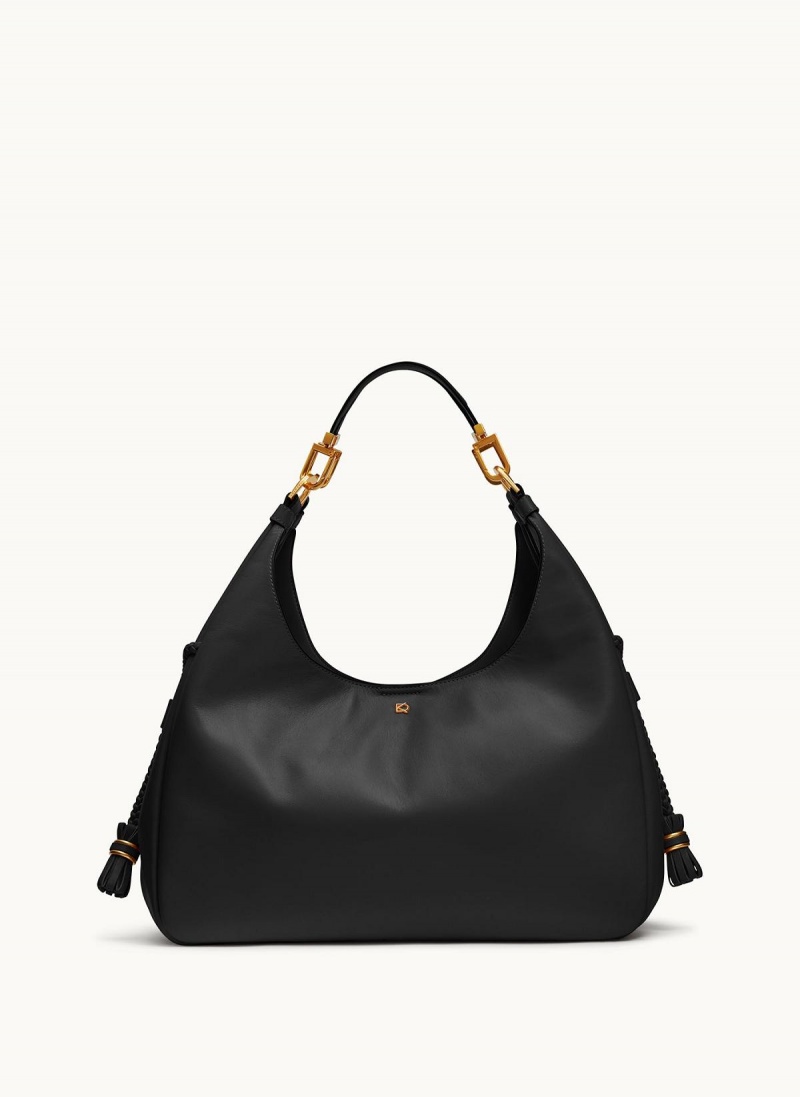 Black Donna Karan Bellerose Hobo Bag | Canada_DK93993