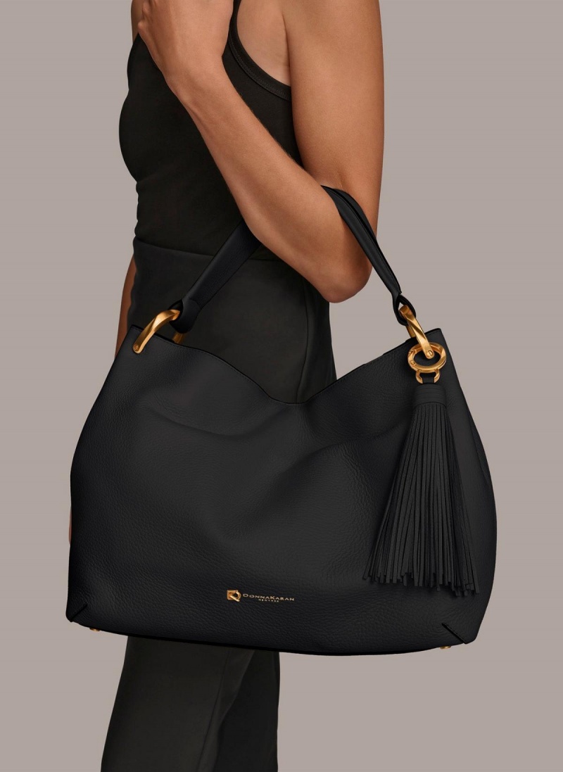 Black Donna Karan Glenwood Shoulder Bag | Canada_DK89844