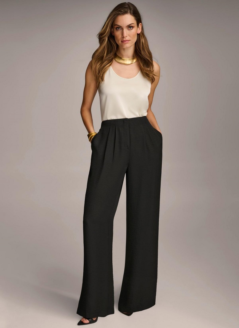 Black Donna Karan High Waisted Pants | Canada_DK73483