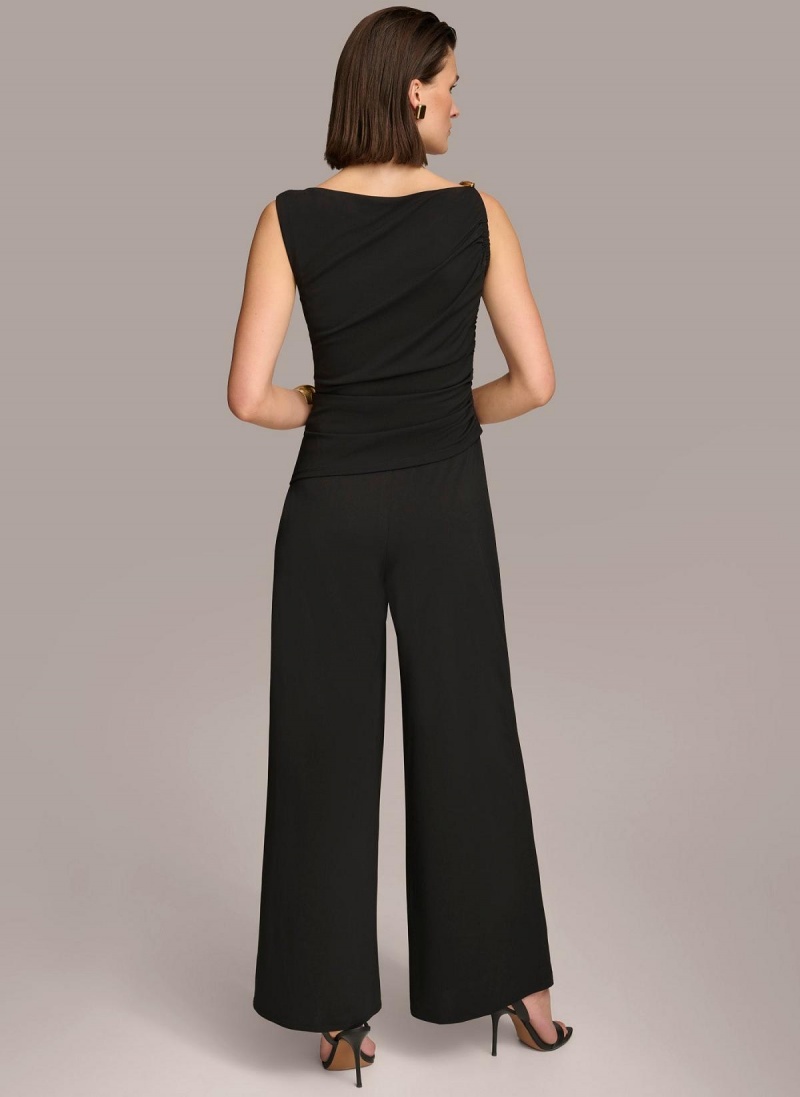 Black Donna Karan Jumpsuit With Hardware Jumpsuit | Canada_DK89064