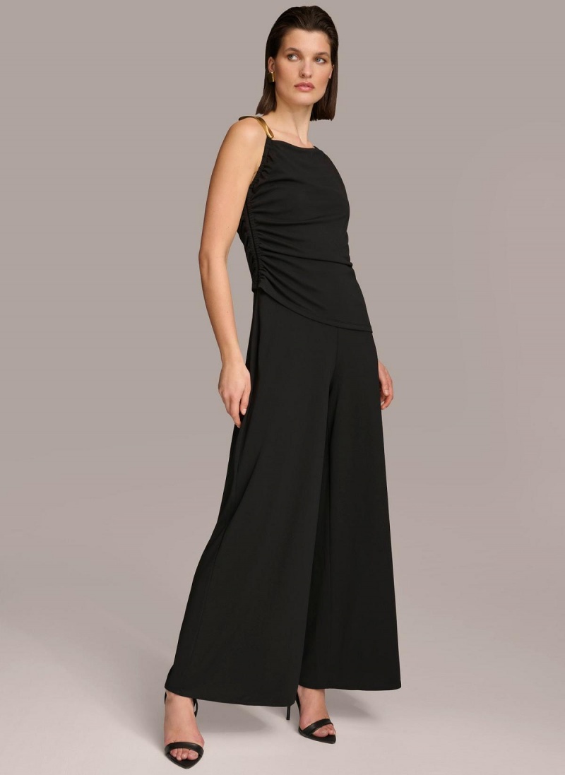 Black Donna Karan Jumpsuit With Hardware Jumpsuit | Canada_DK89064