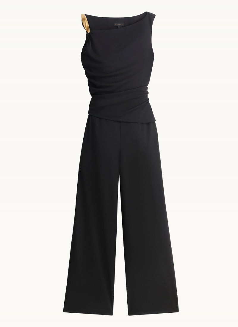 Black Donna Karan Jumpsuit With Hardware Jumpsuit | Canada_DK89064