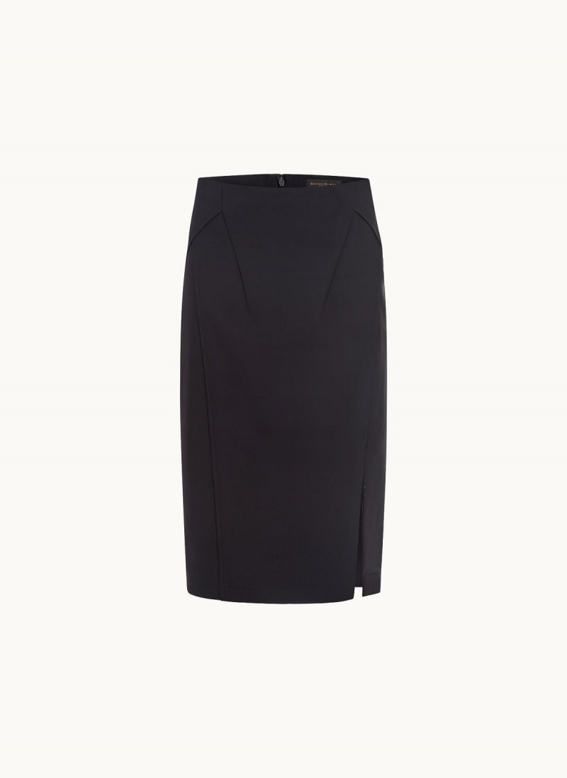 Black Donna Karan Midi Pencil Skirt | Canada_DK49041