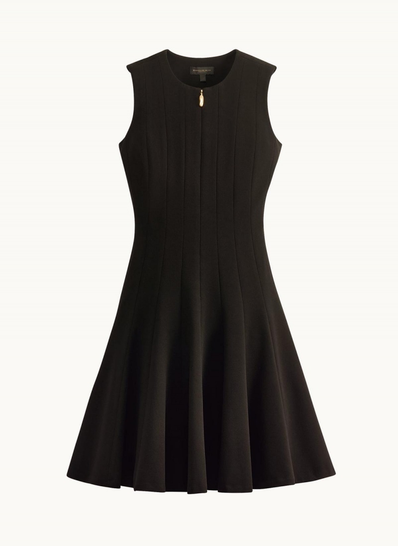 Black Donna Karan Pleated Skirt Dress | Canada_DK45569