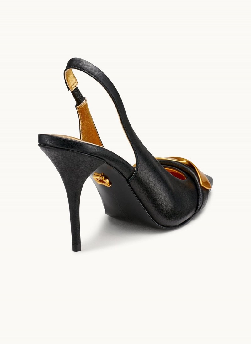 Black Donna Karan Sayer Slingback Heels | Canada_DK48084