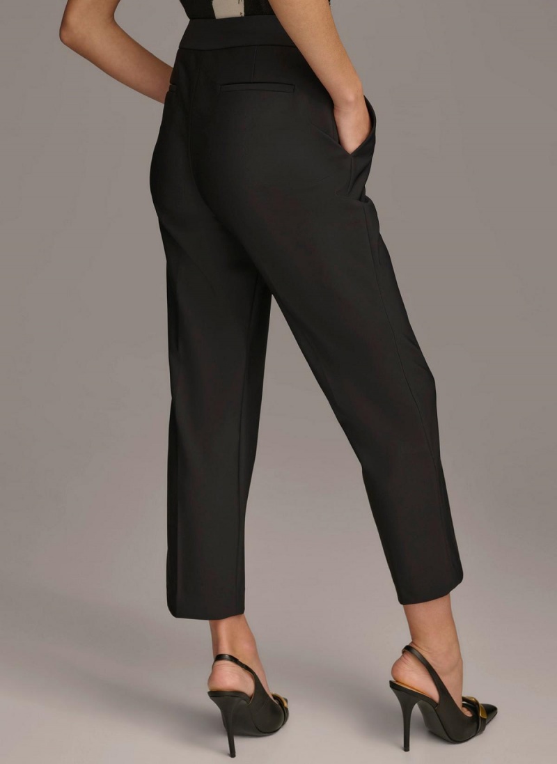 Black Donna Karan Slim Leg Ankle Length Pants | Canada_DK48324