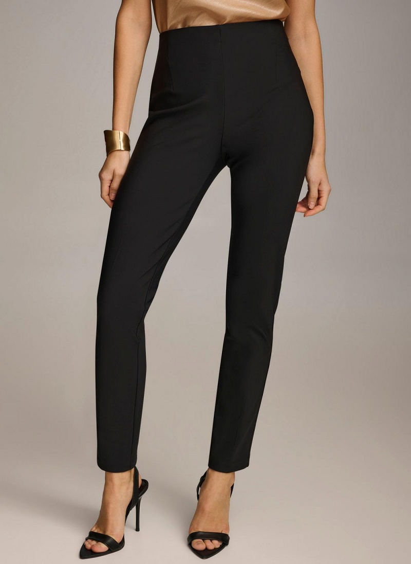 Black Donna Karan Slim Leg Pants | Canada_DK72440