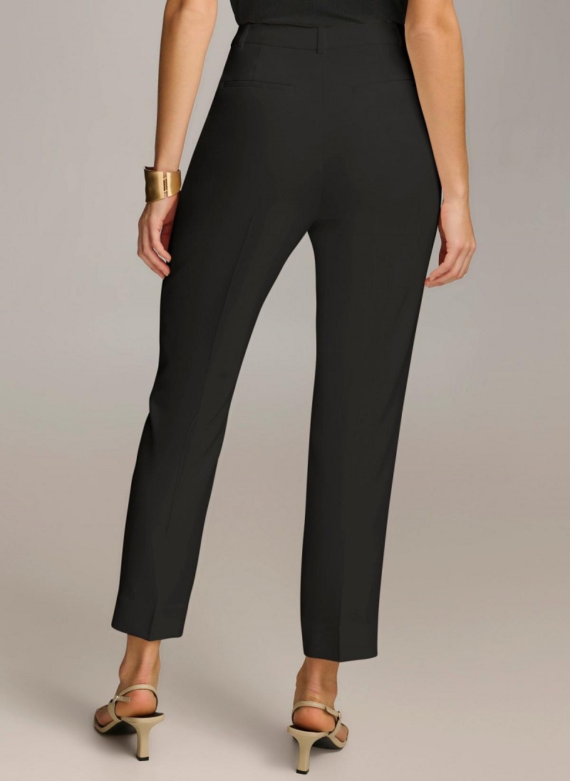 Black Donna Karan Slim Leg Pants | Canada_DK78445