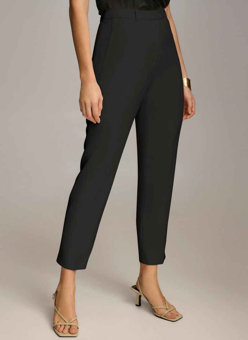 Black Donna Karan Slim Leg Pants | Canada_DK78445