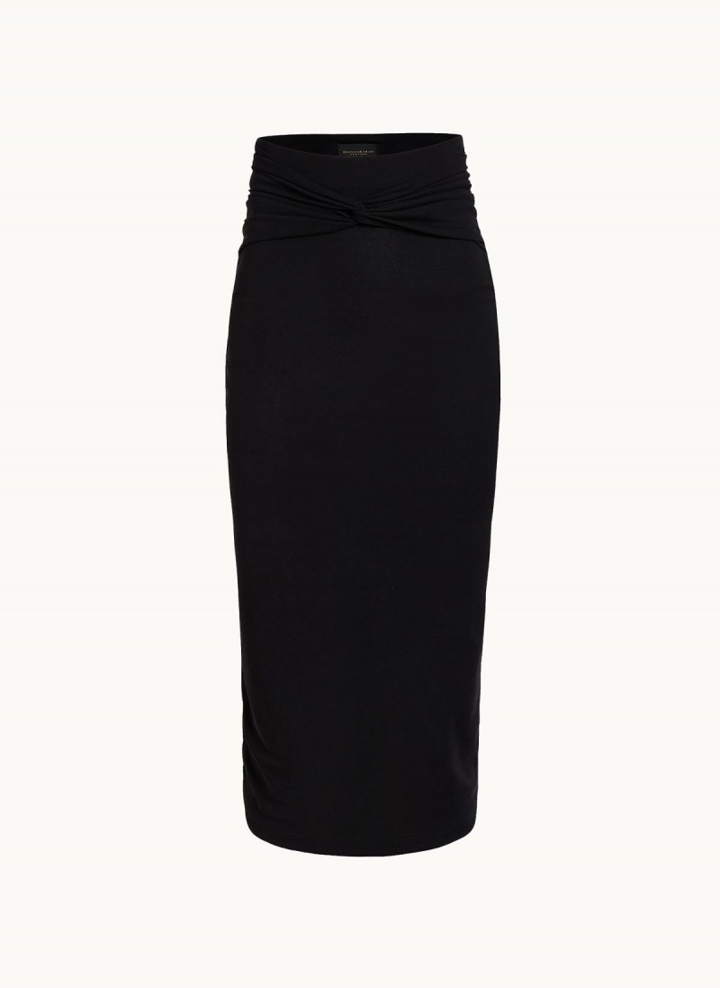 Black Donna Karan Twist Waist Skirt | Canada_DK17119