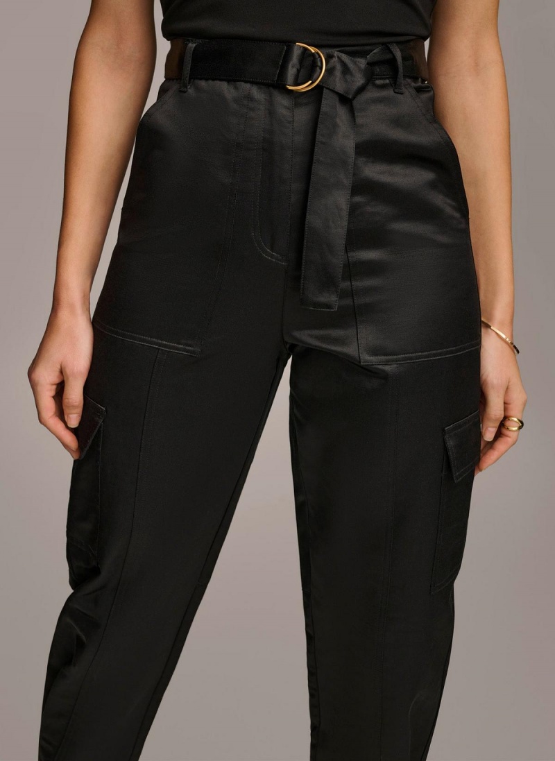 Black Donna Karan Utility Pants | Canada_DK65290