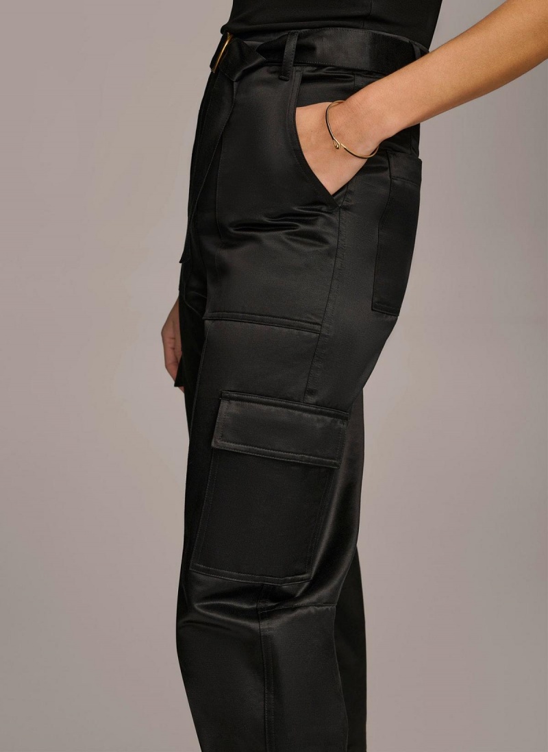 Black Donna Karan Utility Pants | Canada_DK65290