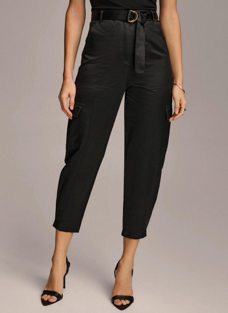 Black Donna Karan Utility Pants | Canada_DK65290