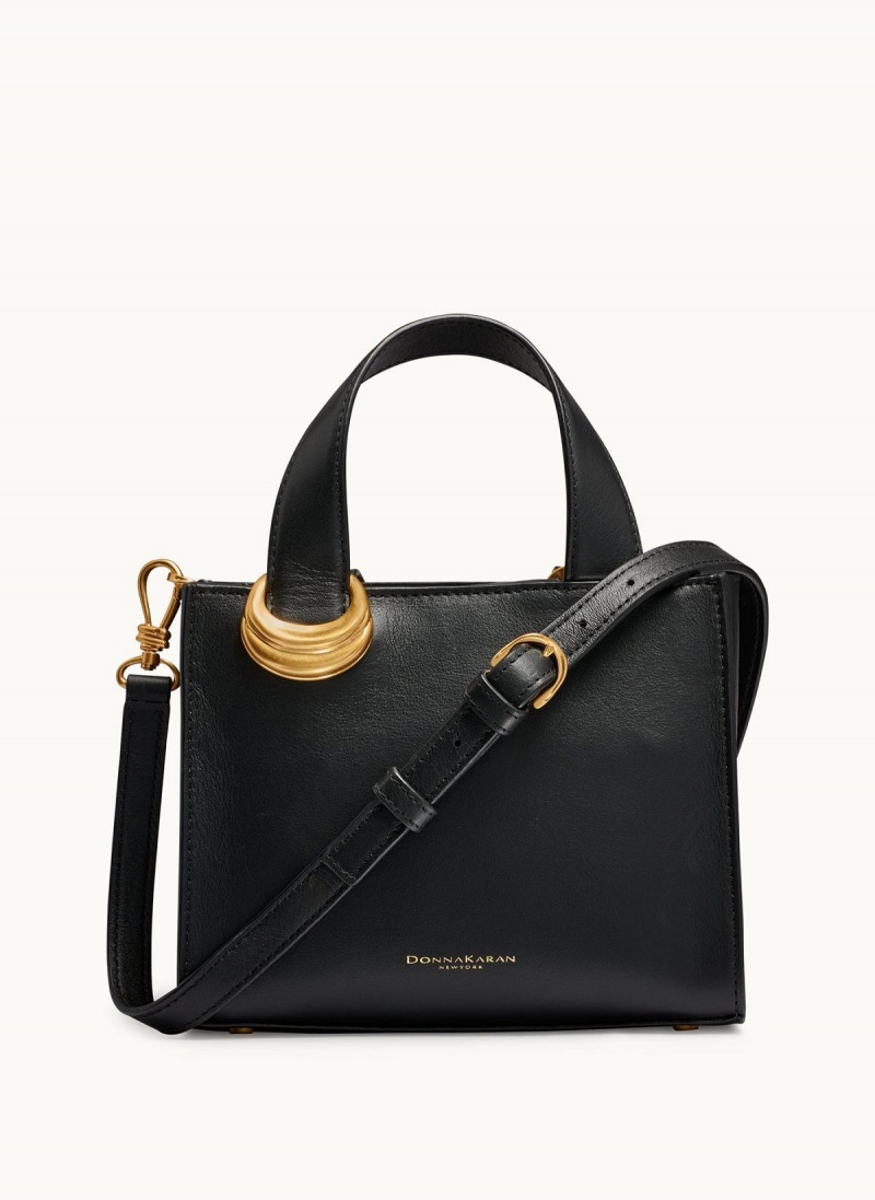 Black / Gold Donna Karan Hewlett Crossbody Bag | Canada_DK64145