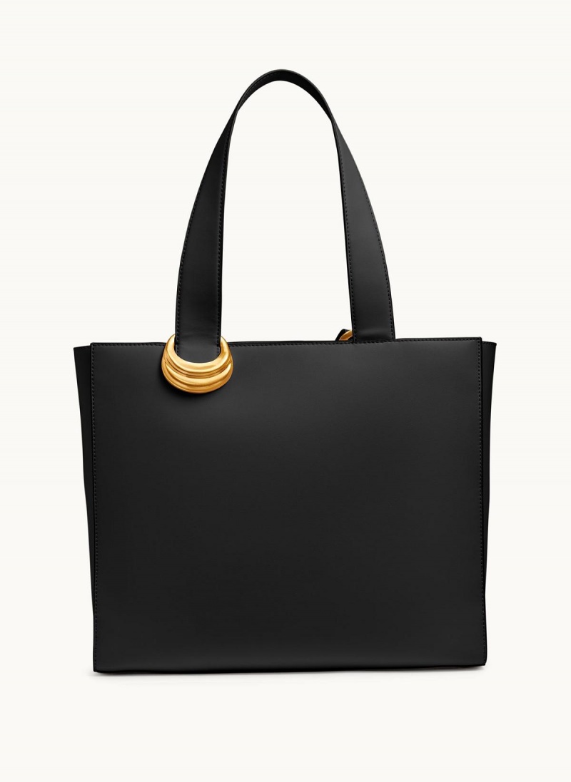 Black / Gold Donna Karan Hewlett Tote Bag | Canada_DK25724