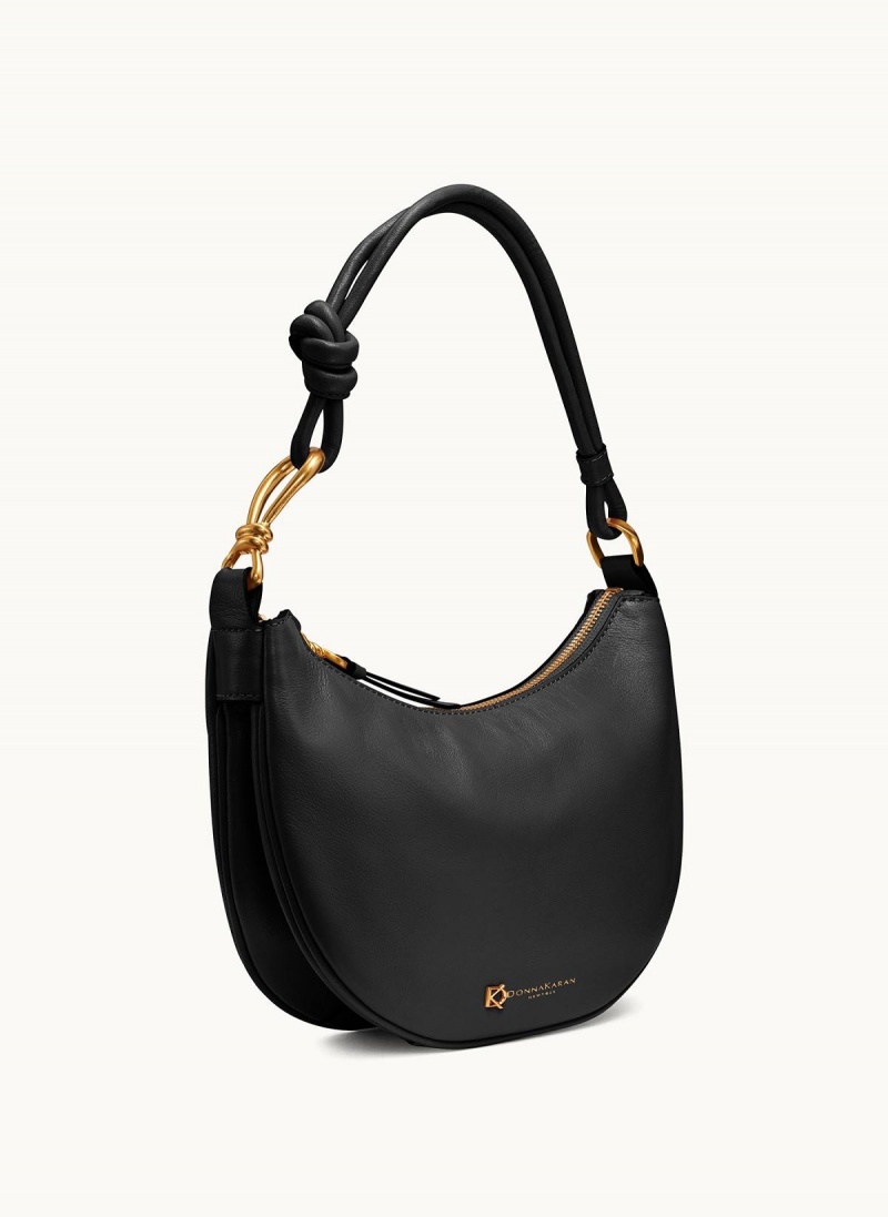 Black / Gold Donna Karan Roslyn Small Hobo Bag | Canada_DK69580