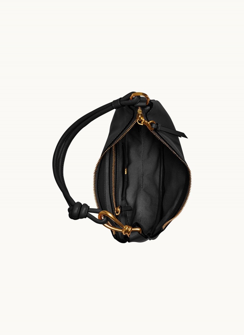 Black / Gold Donna Karan Roslyn Small Hobo Bag | Canada_DK69580