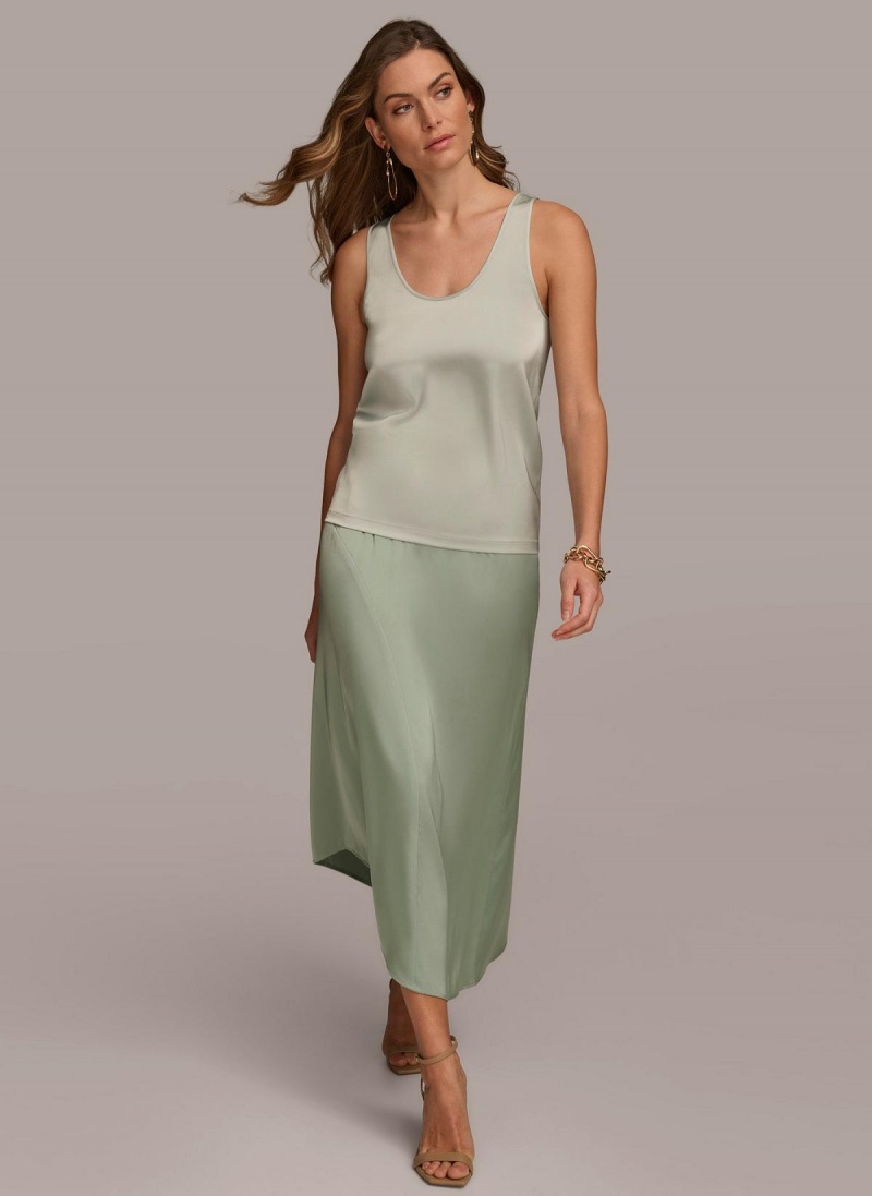 Blue Donna Karan Scoop Neck Tank Skirt | Canada_DK36116