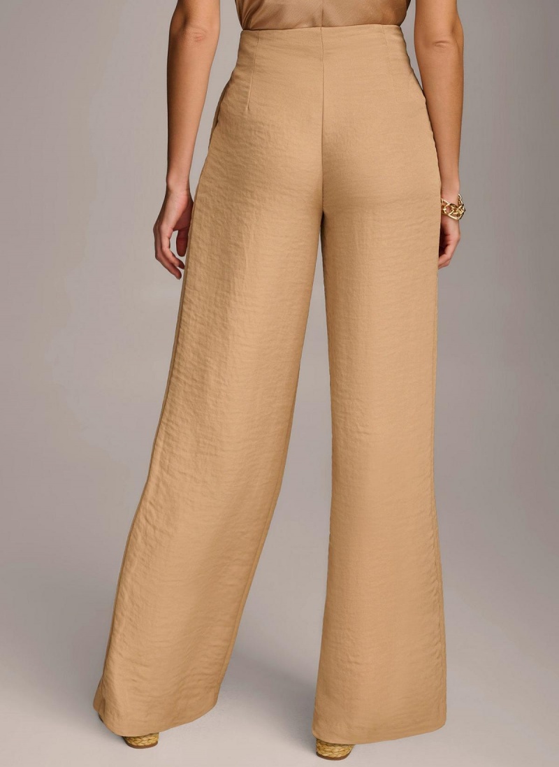 Brown Donna Karan High Waisted Pants | Canada_DK65120