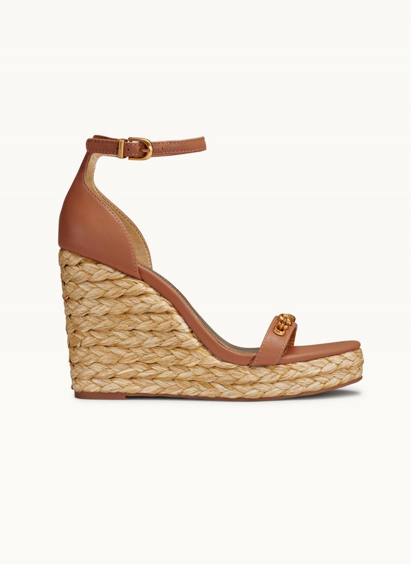 Brown Donna Karan Yulissa Ankle Strap Espadrille Sandals | Canada_DK13785