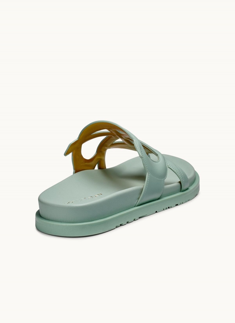 Green Donna Karan Hatsy Flat Sandals | Canada_DK77748