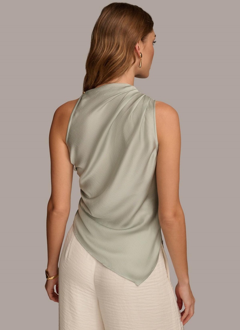 Grey Donna Karan Ruched With Angled Hem Sweaters and Tops | Canada_DK18972