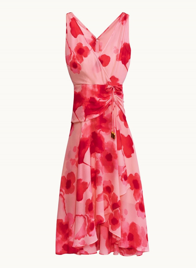 Pink Donna Karan Floral Midi Dress | Canada_DK29076