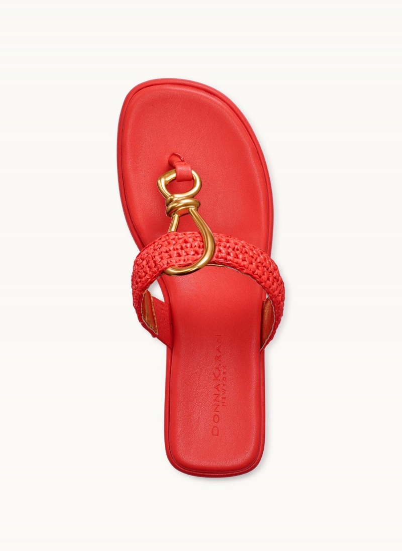 Red Donna Karan Harlyn Wedge Sandals | Canada_DK93859