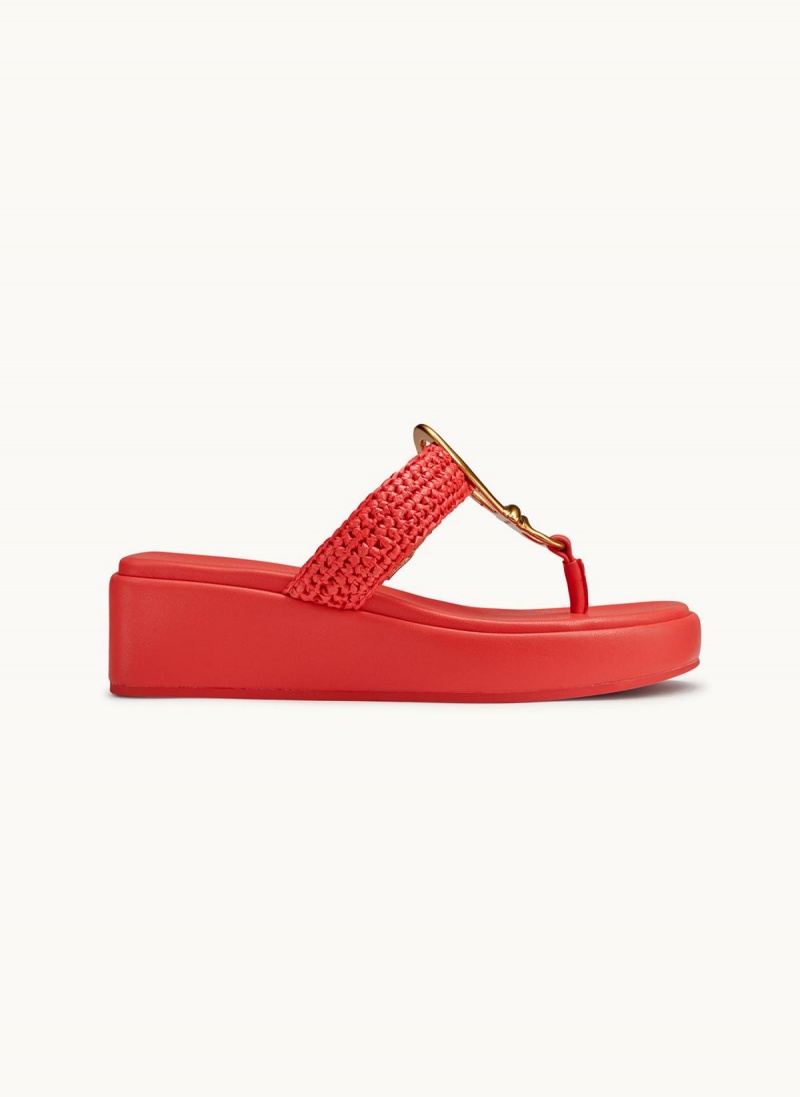 Red Donna Karan Harlyn Wedge Sandals | Canada_DK93859