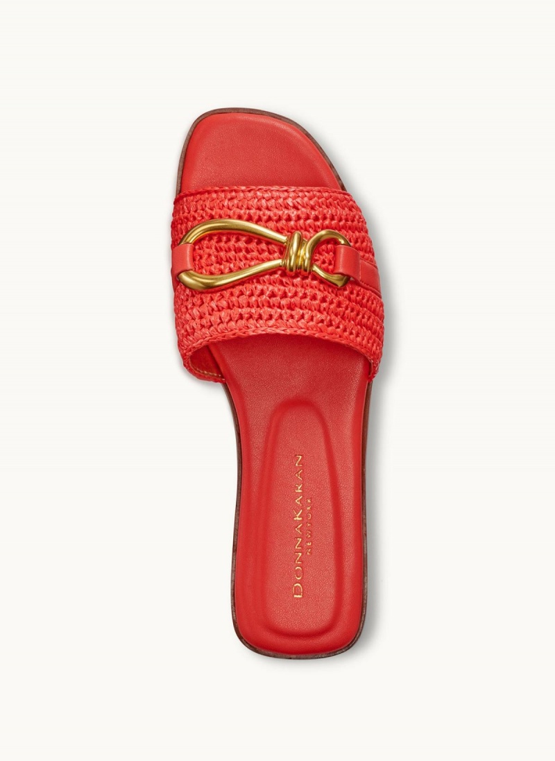 Red Donna Karan Haylen Flat Sandals | Canada_DK74137