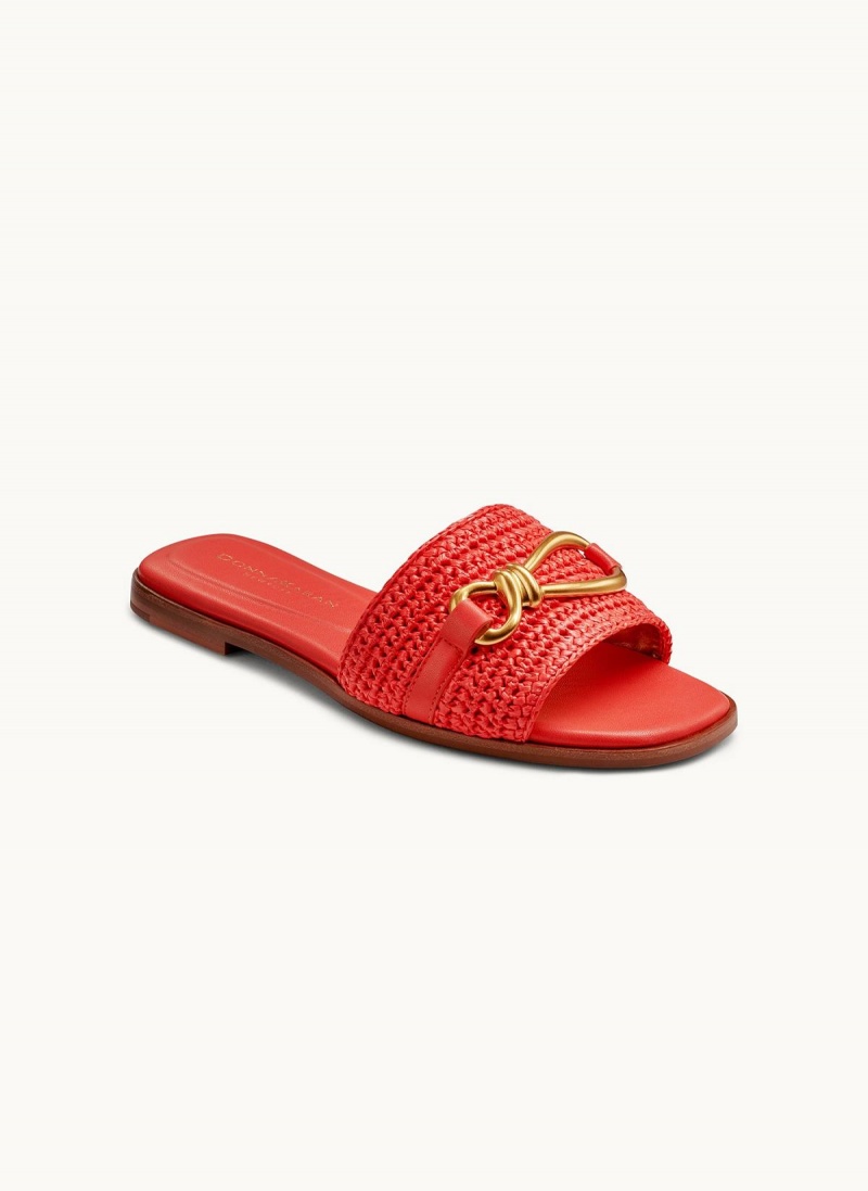 Red Donna Karan Haylen Flat Sandals | Canada_DK74137