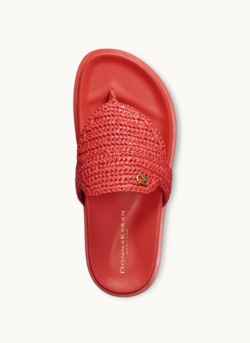 Red Donna Karan Hira Flat Sandals | Canada_DK54722