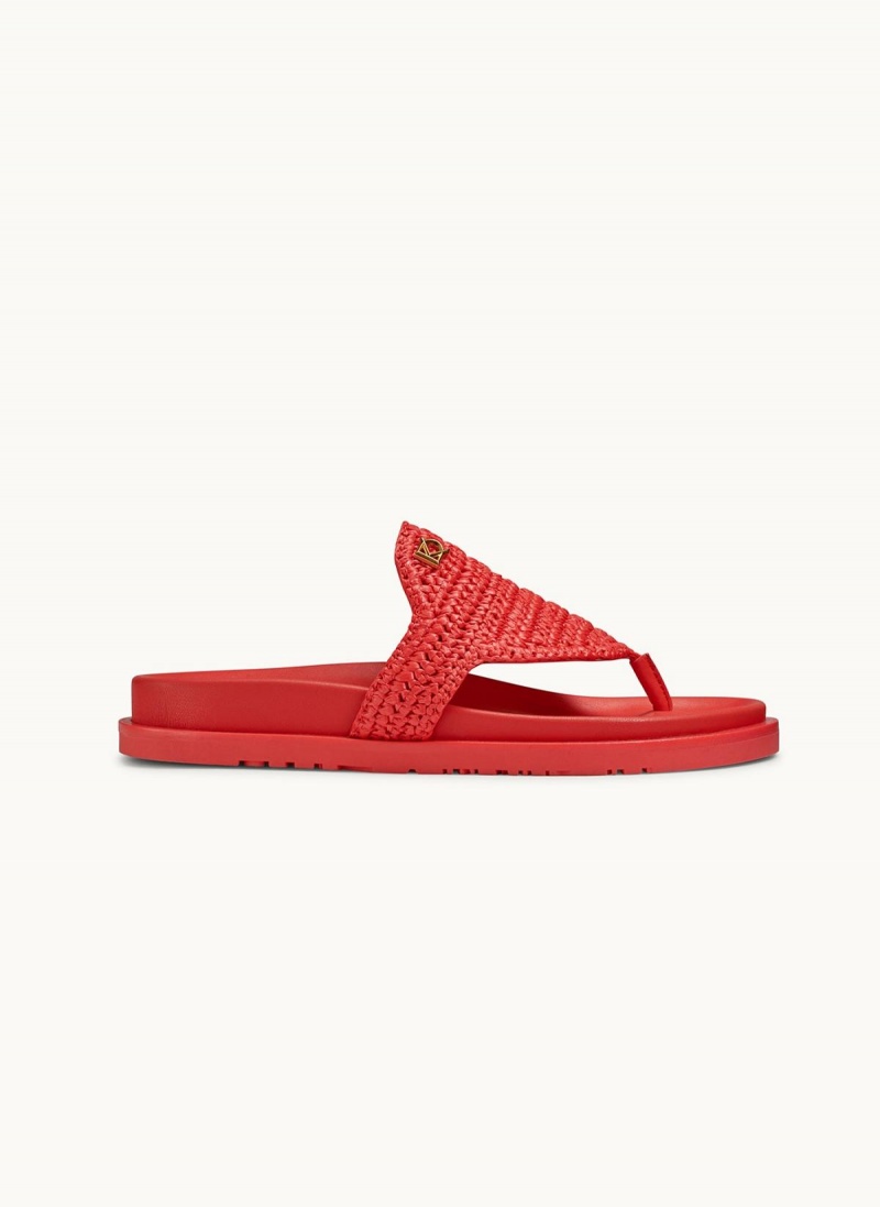 Red Donna Karan Hira Flat Sandals | Canada_DK54722