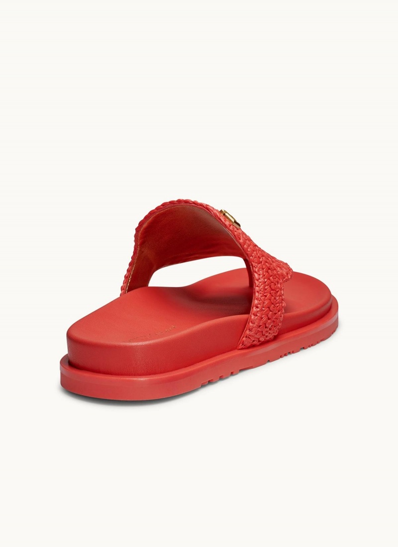 Red Donna Karan Hira Flat Sandals | Canada_DK54722