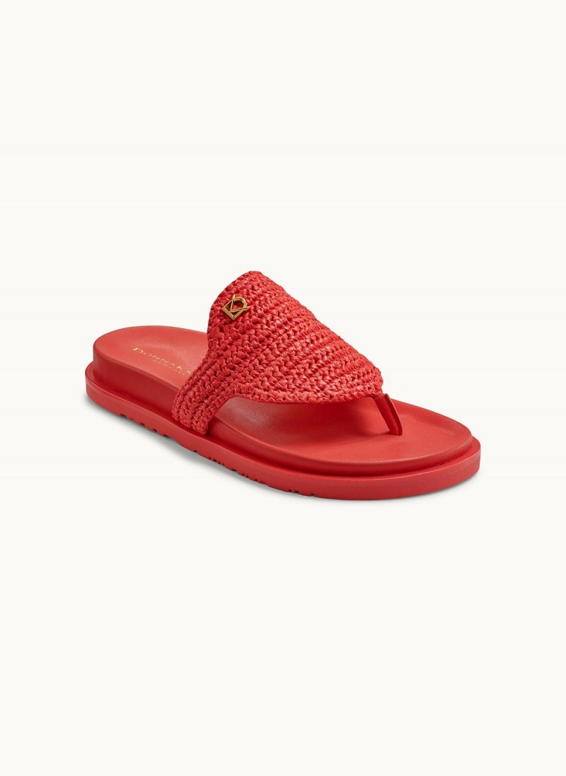 Red Donna Karan Hira Flat Sandals | Canada_DK54722