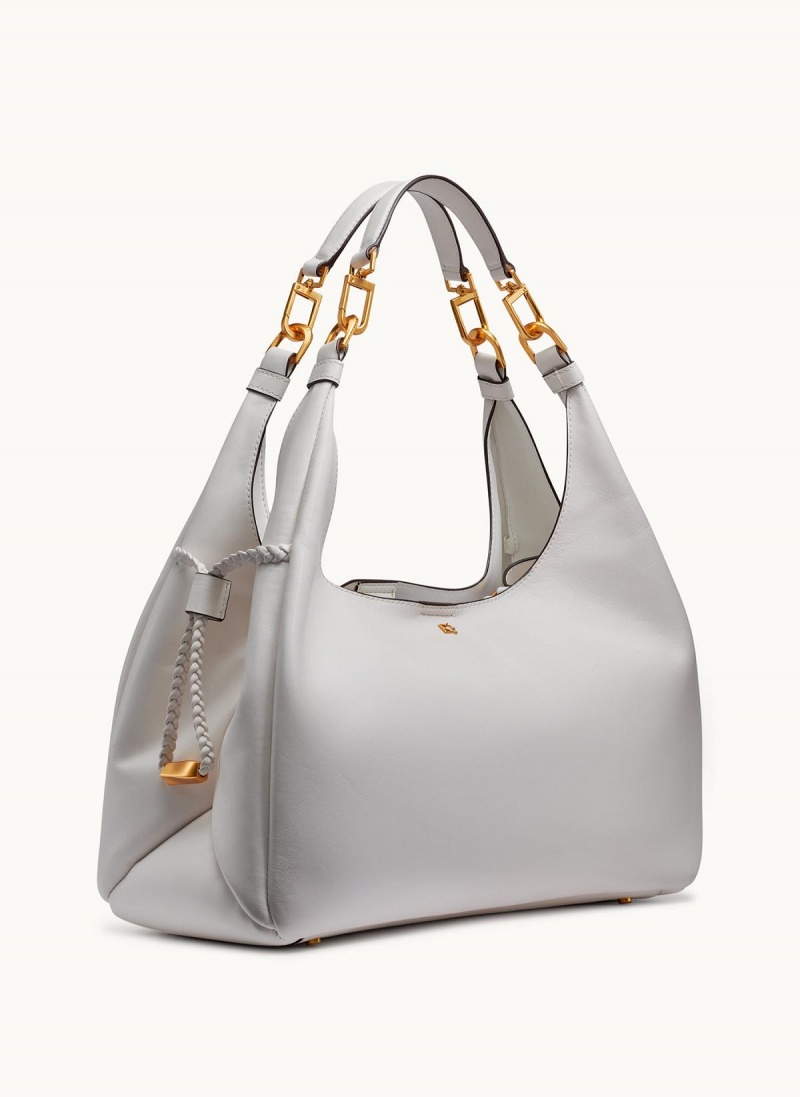 White Donna Karan Bellerose Hobo Bag | Canada_DK59288