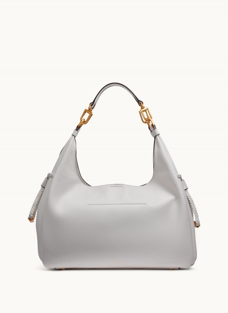 White Donna Karan Bellerose Hobo Bag | Canada_DK59288