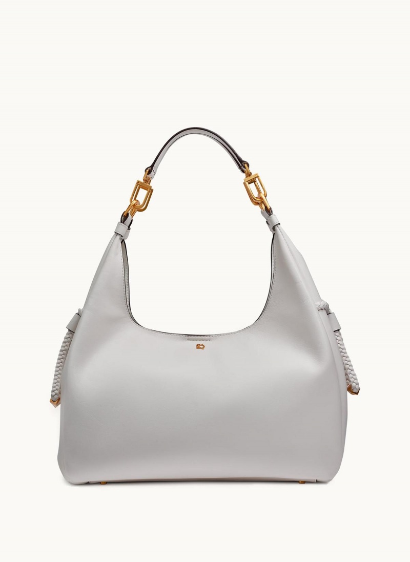 White Donna Karan Bellerose Hobo Bag | Canada_DK59288