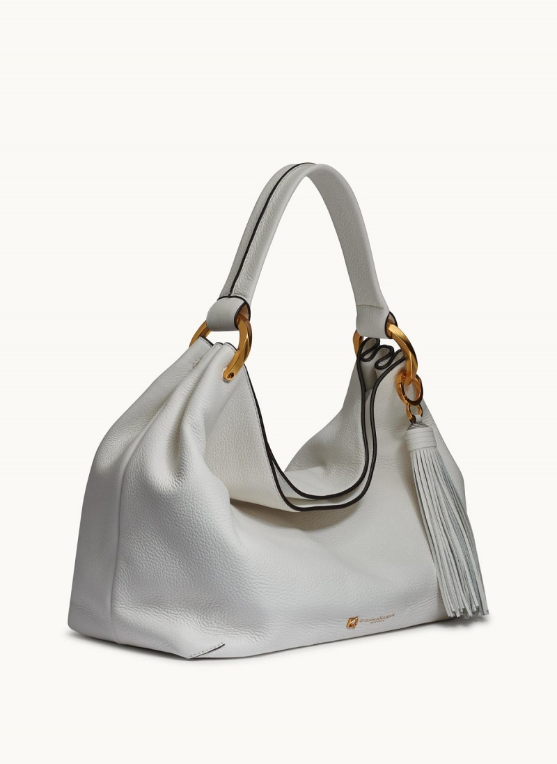 White Donna Karan Glenwood Shoulder Bag | Canada_DK75347