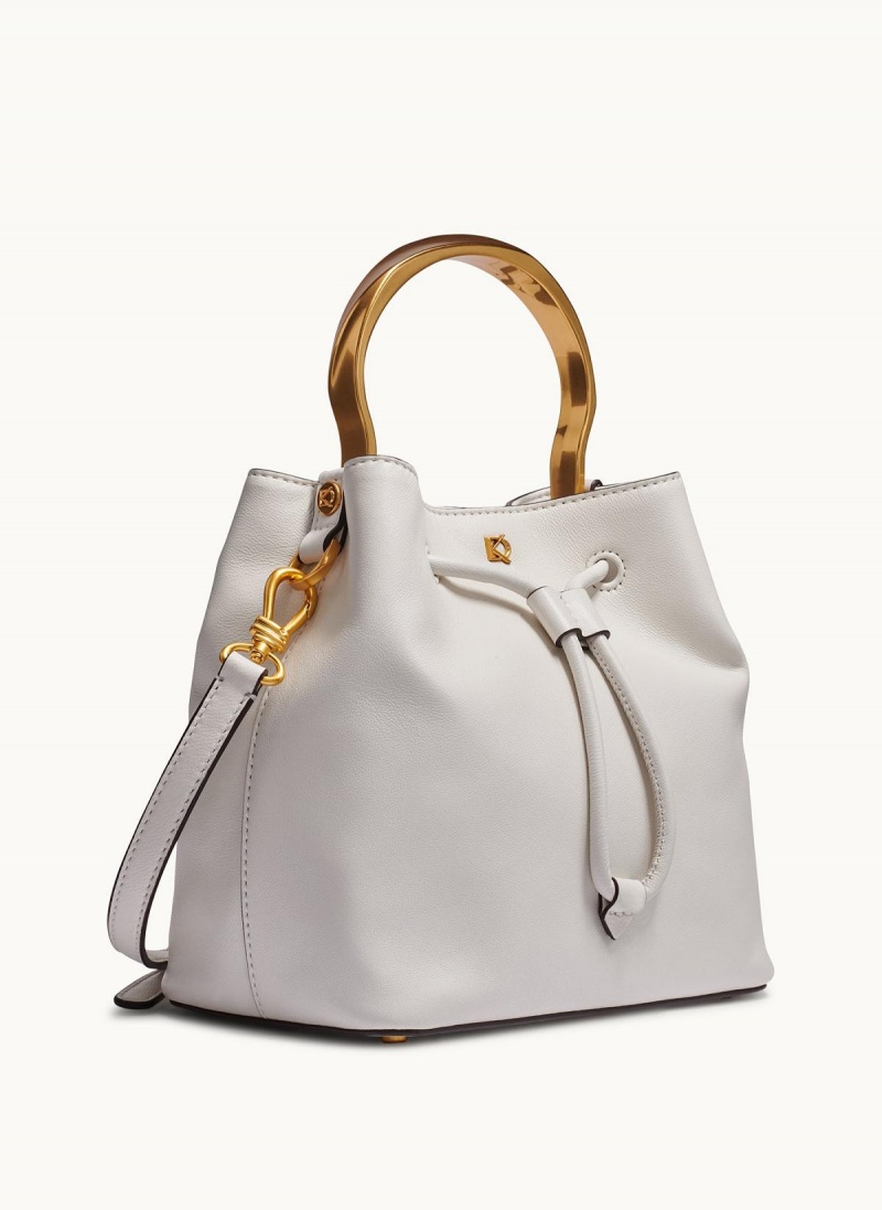 White Donna Karan Lawrence Bucket Satchel | Canada_DK98173