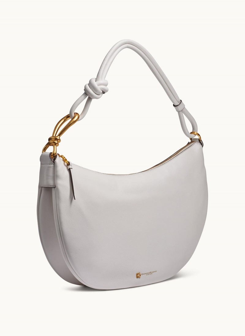 White Donna Karan Roslyn Large Hobo Bag | Canada_DK27972