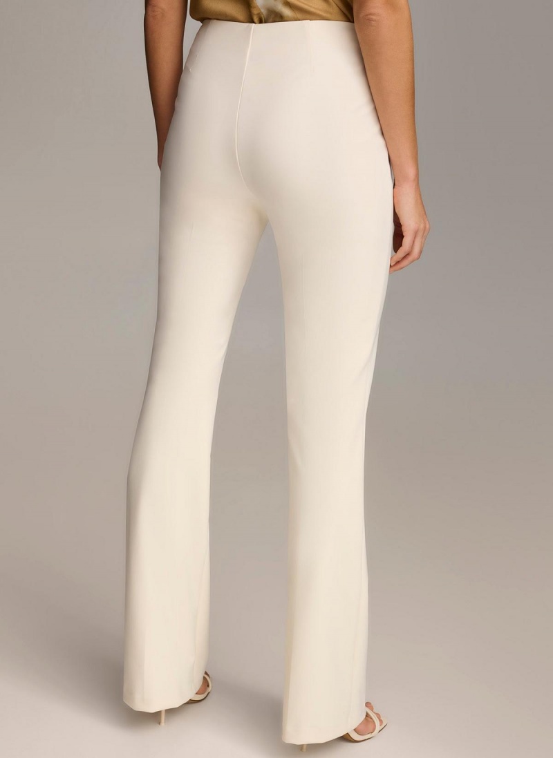 White Donna Karan Wide Leg Pants | Canada_DK99223